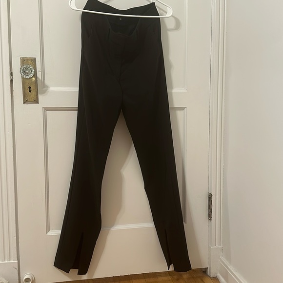 BLACK DRESS PANTS WITH FRONT SLITS - Picture 3 of 7